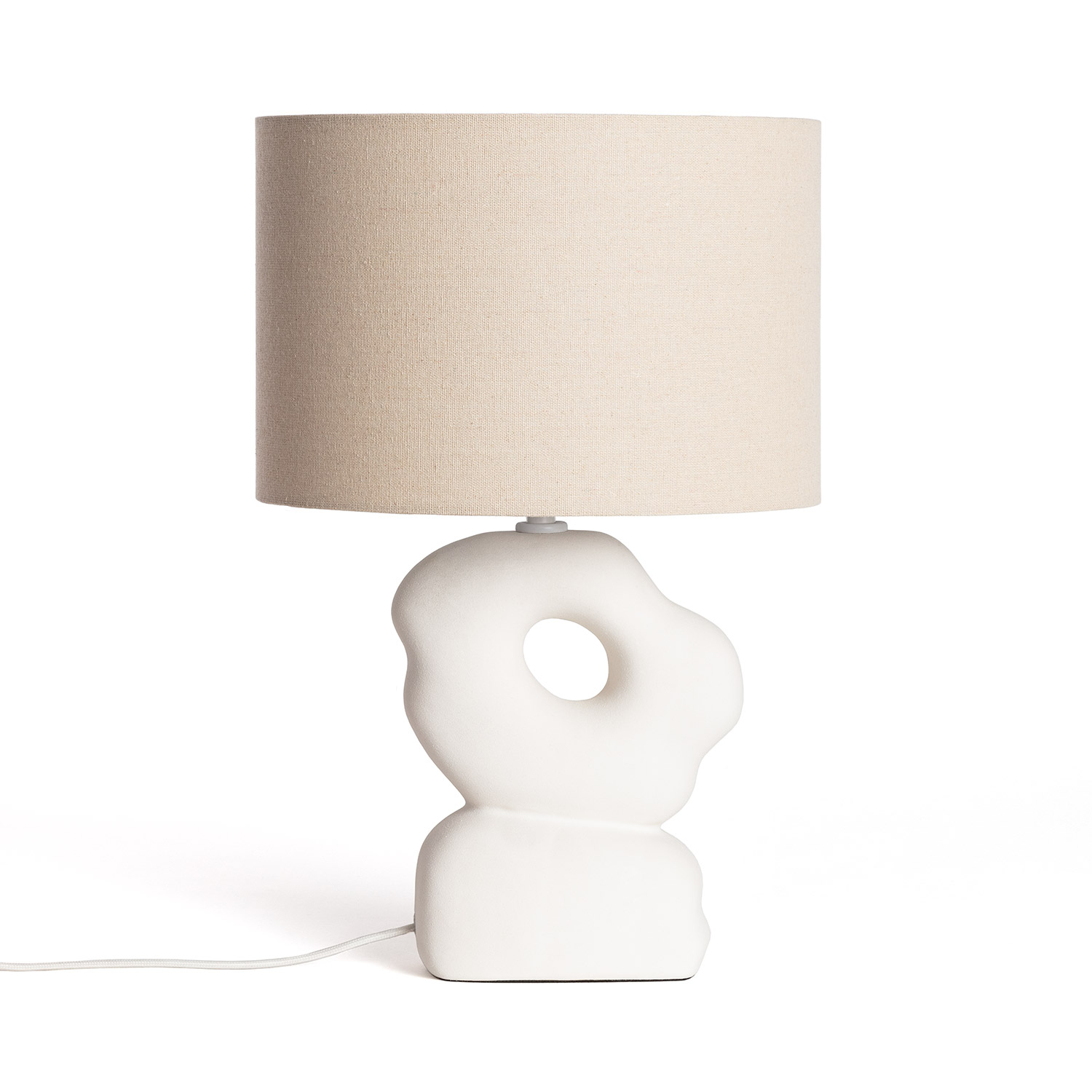 Ledkia Lámpara de Mesa Cerámica Illinois Blanco