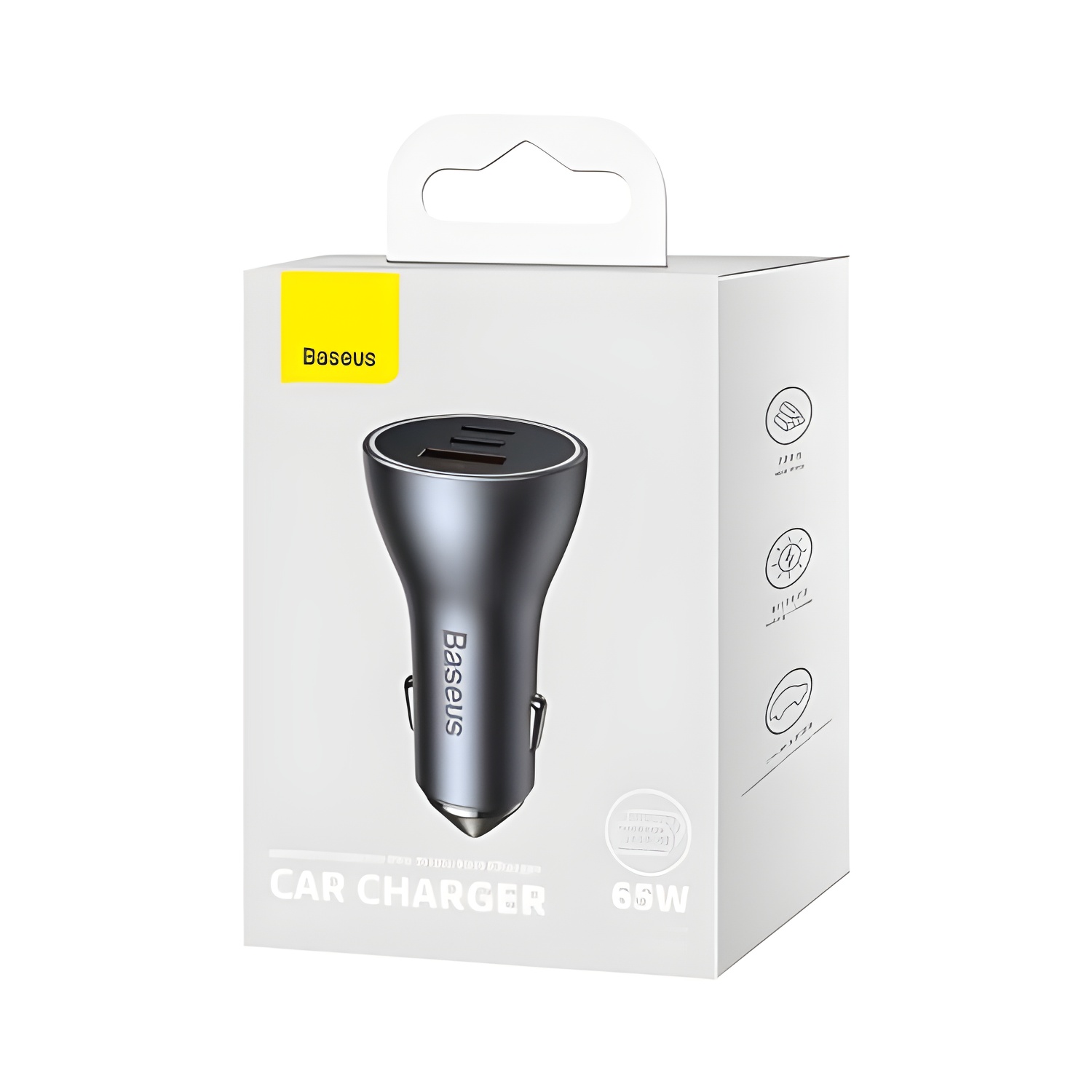Baseus car charger golden contactor pro c+c+u 65w dark gray (cgjp010013)
