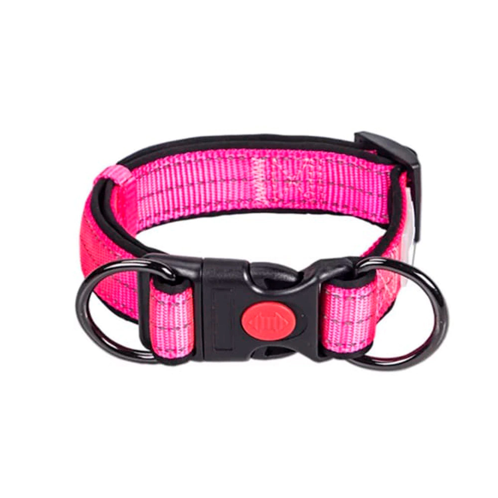 Collar reflectante para perro, ajustable con hebilla de liberación rápida, collar con chapa para perro, diferentes colores a elegir