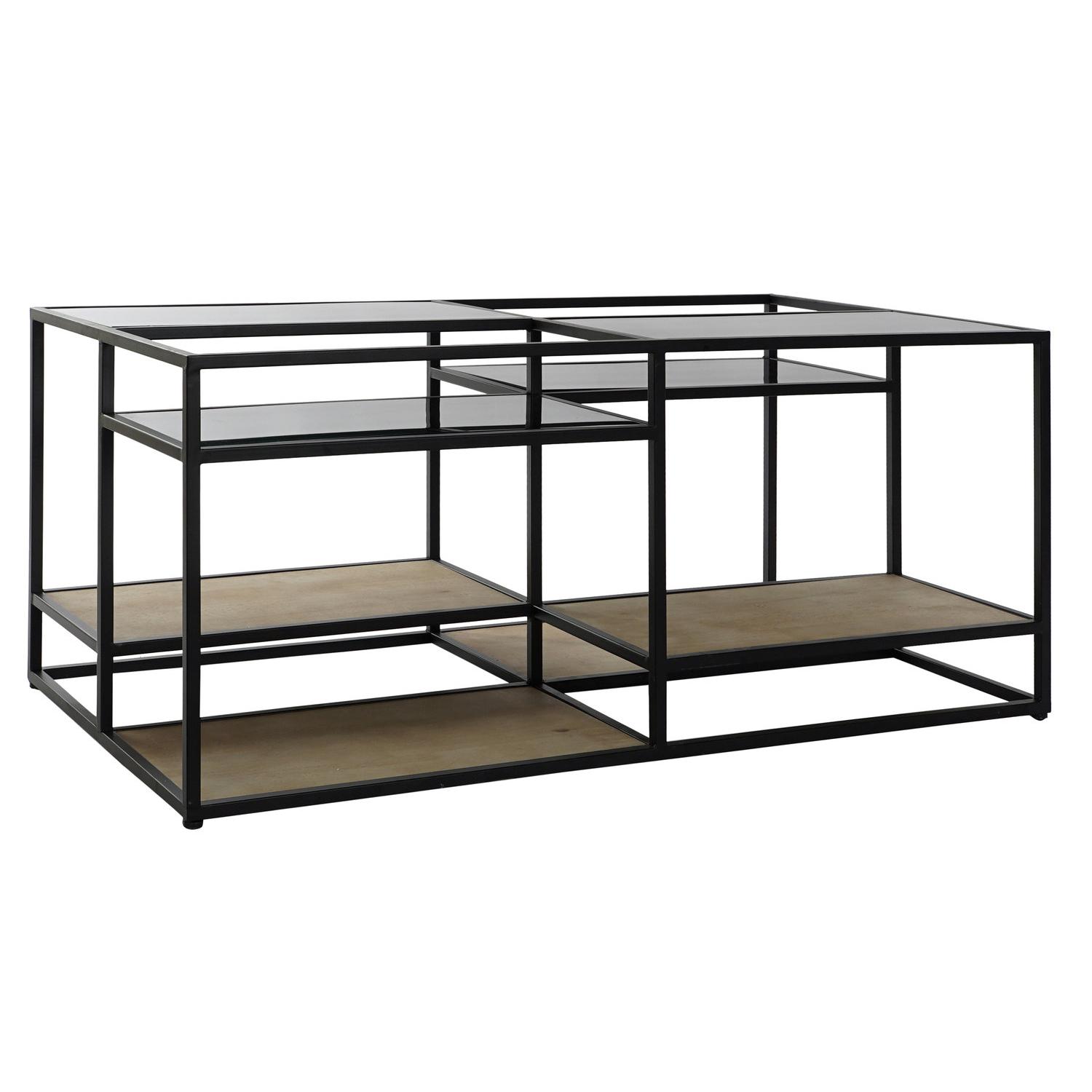 Mesa Centro Metal Madera 120X60X50 Negro - Fijalo - El mejor complemento para tu hogar.