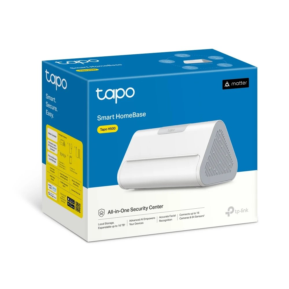 TP-Link - Unidad base Tapo H500 para sistema domótico inteligente, centro de control centralizado con conexión estable y diseño blanco discreto