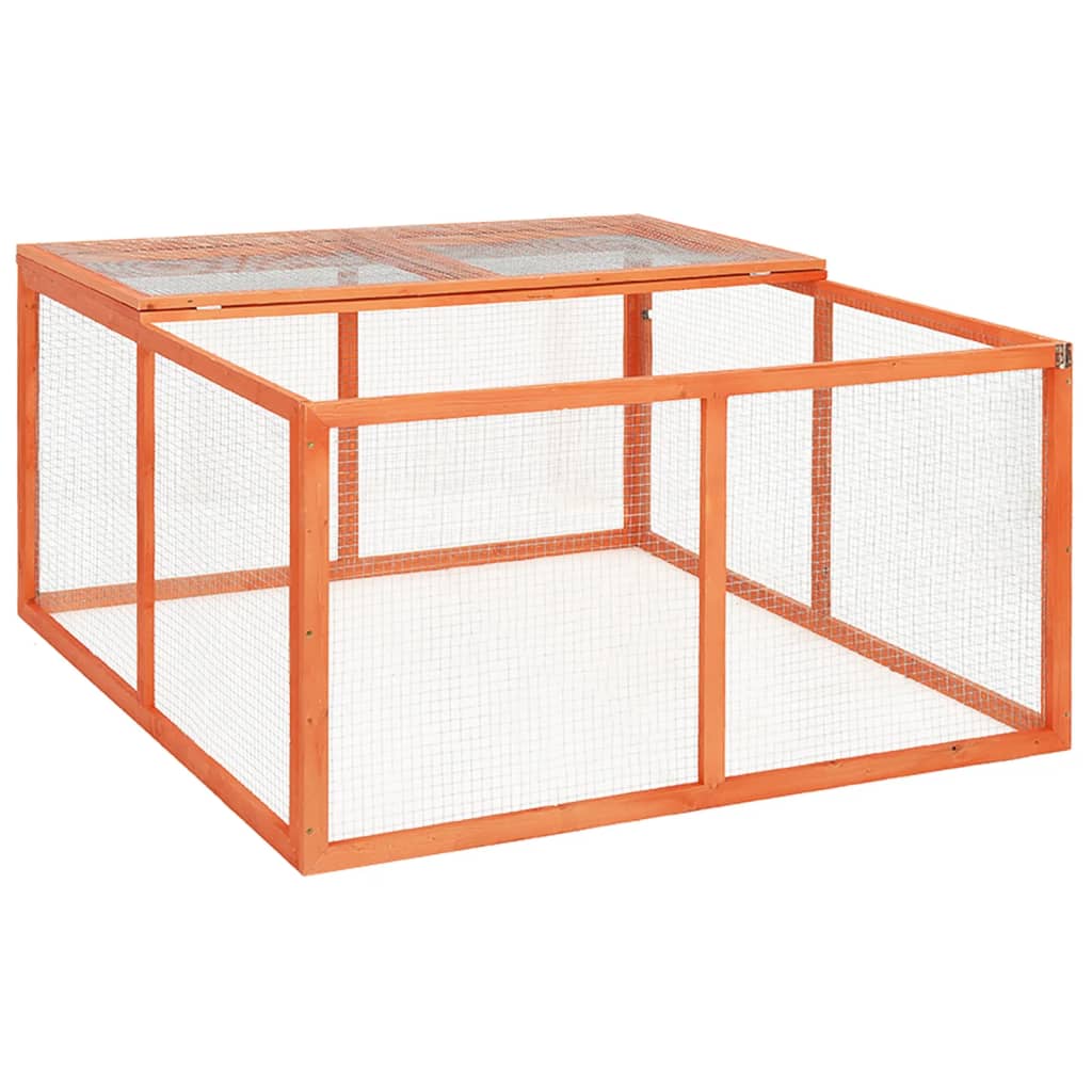 vidaXL Madera Maciza de Abeto Conejera Mascotas Jaula Conejo Casita Cobertizo Dimensiones 124 x 120 x 60 cm, 183 x 90 x 46.5 cm