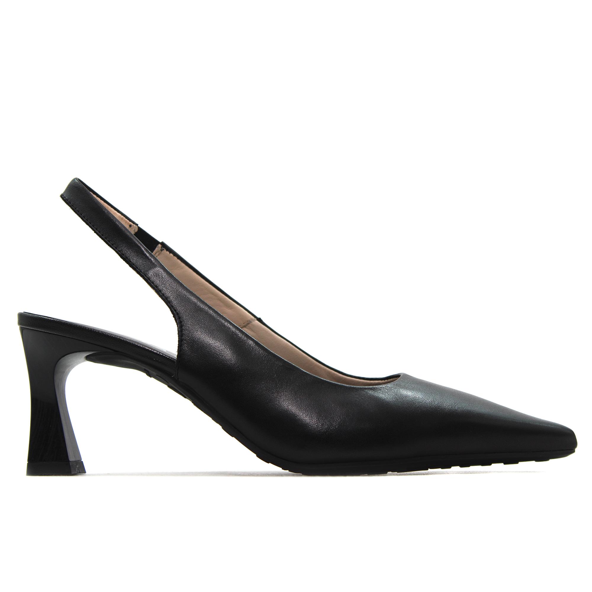 Hispanitas HV264877 Zapato de salón destalonado,tacón kitten,flare,de piel,color liso,puntera fina,clásico para señora