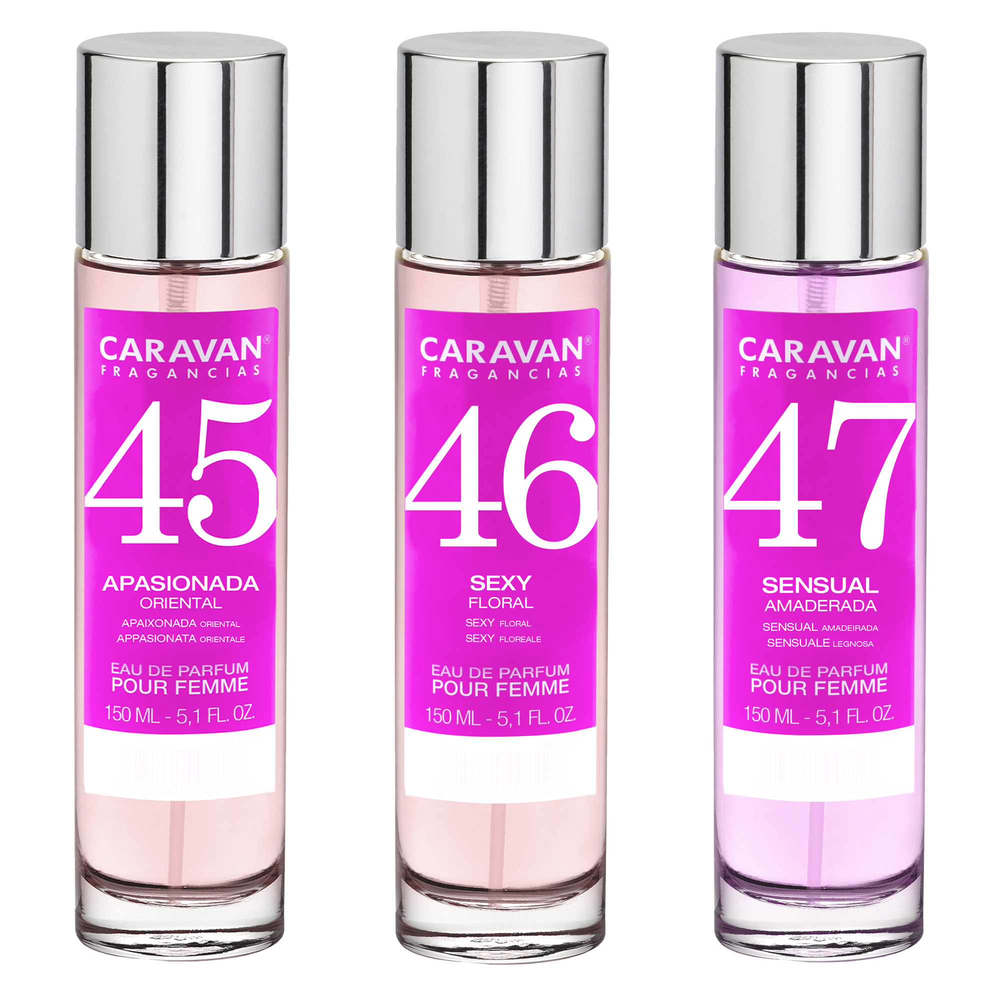 Caravan Fragancias - 3x Caravan Perfume de Hombre Nº45 Nº46 Nº47 - 150ml.