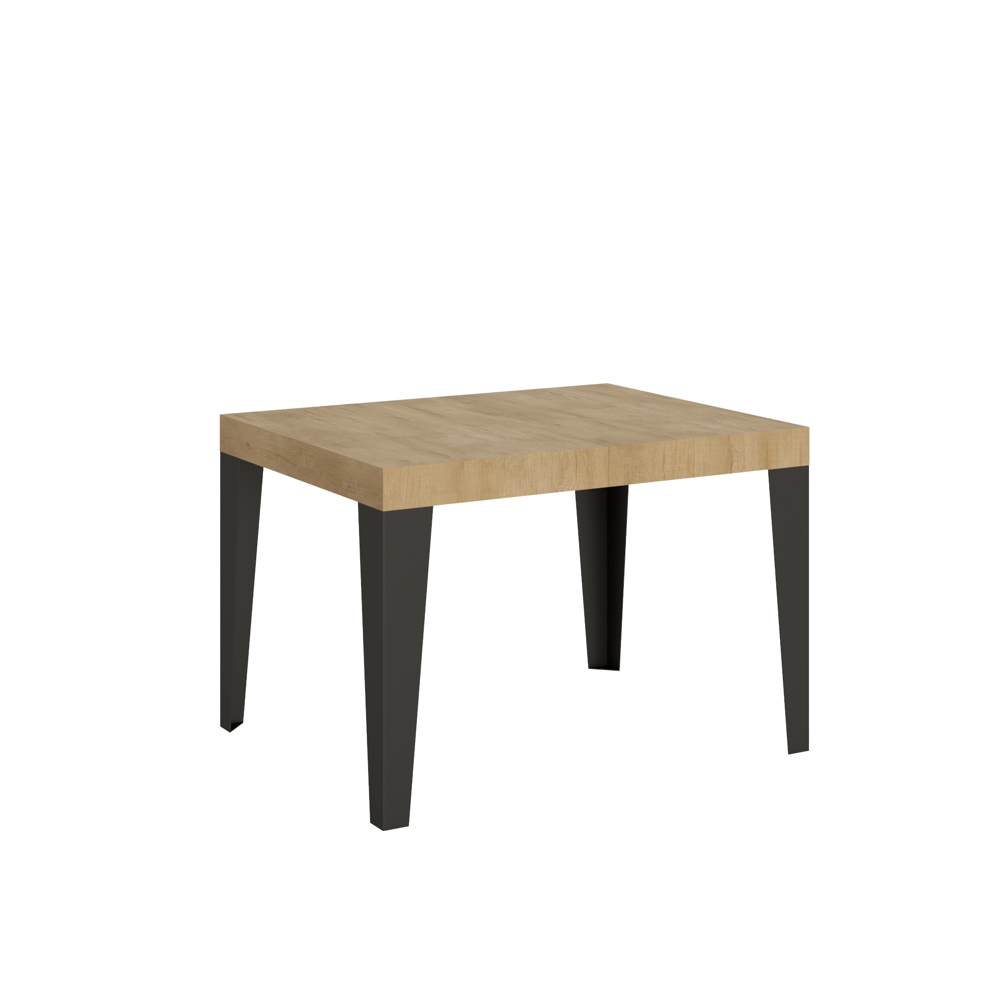 Mesa extensible 80x120/204 cm Roble Flameado Nature Estructura Antracita - Itamoby