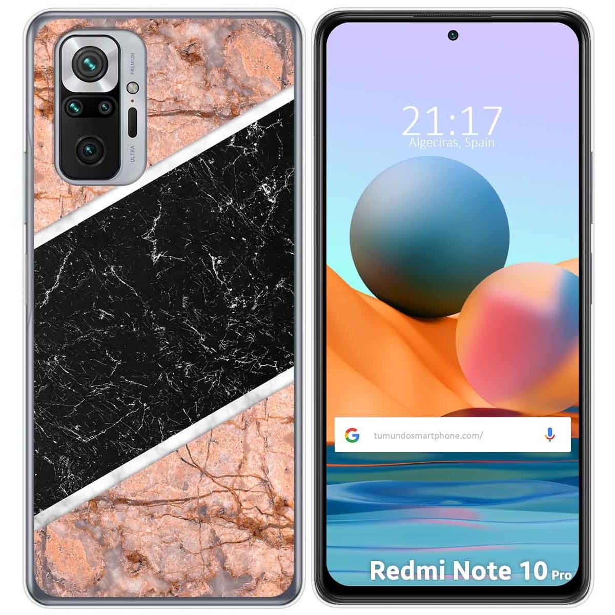Tumundosmartphone Funda Gel Tpu para Xiaomi Redmi Note 10 Pro diseño Mármol 07 Dibujos
