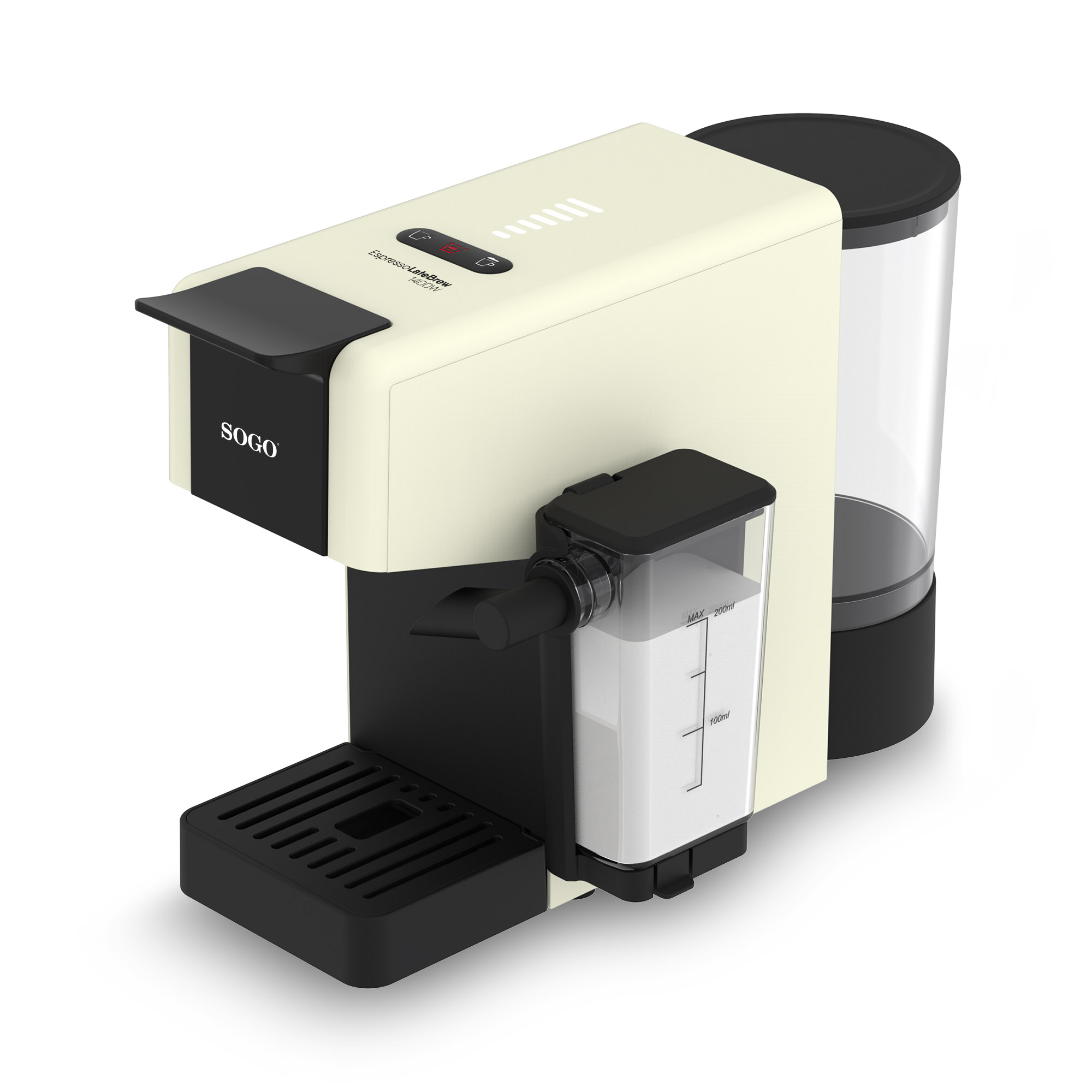 Sogo Cafetera Expreso 4 En 1 - con Tanque de leche / Negro 1400w