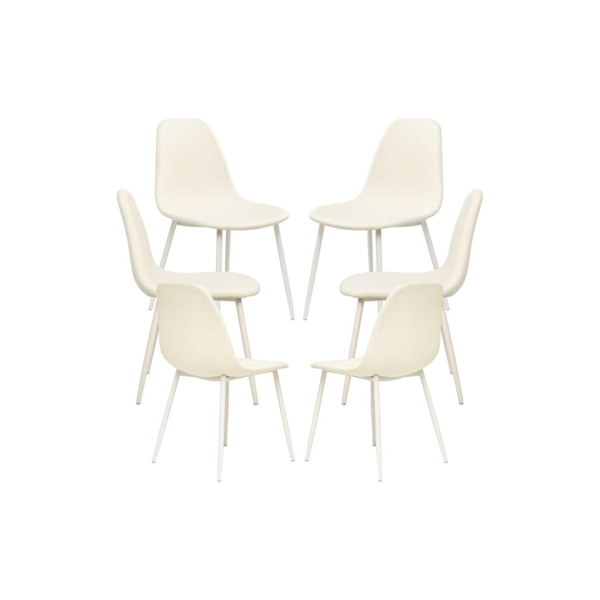 Regalos Miguel - Packs Sillas Comedor - Pack 6 Sillas White Teok Tela - Blanco