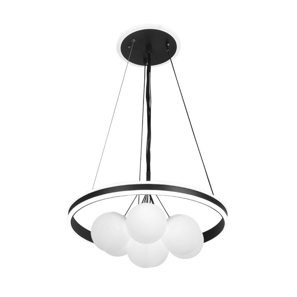 Colgante rodano negro 104w 3000-4000-6000k regx50  x50cm 8320lm c/remoto,reg.intens