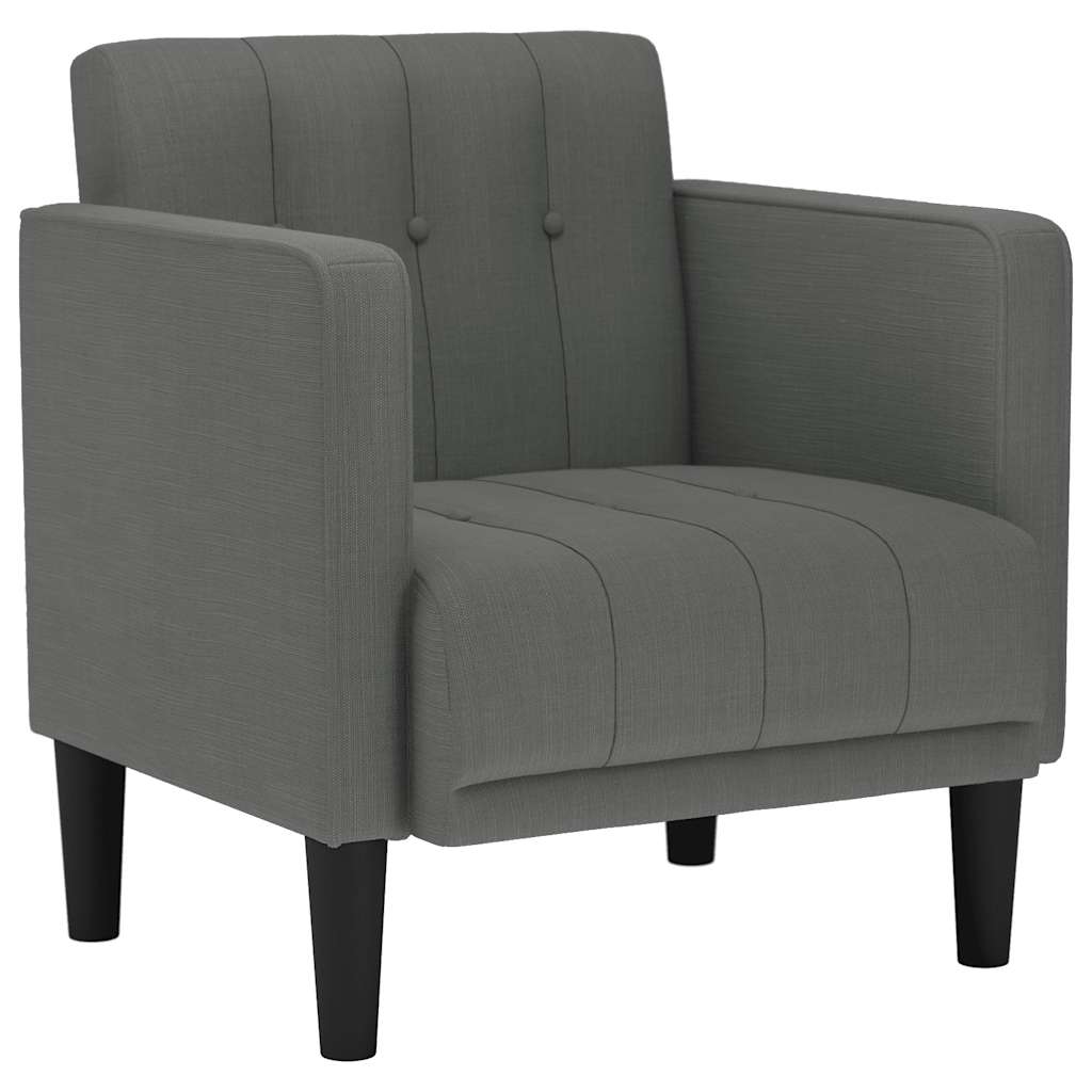vidaXL Sillón con reposabrazos de tela gris oscuro 53 cm