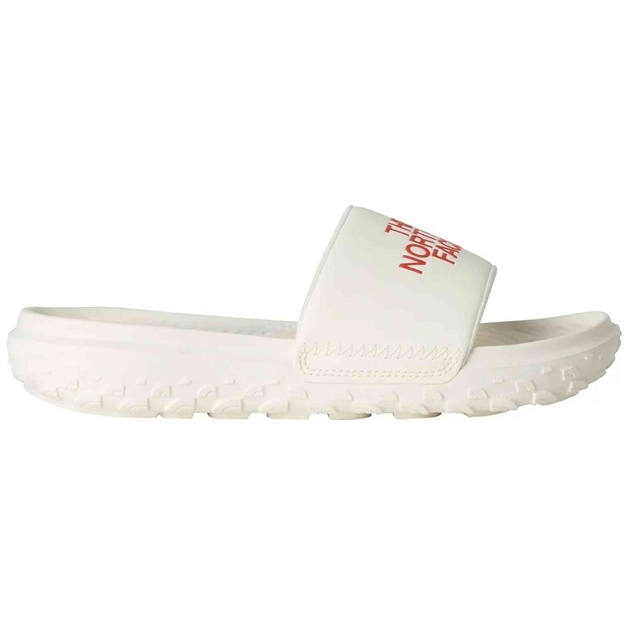 Calzado The North Face modelo M Never Stop Cush Slide White Dune/Lava Red en color Blanco
