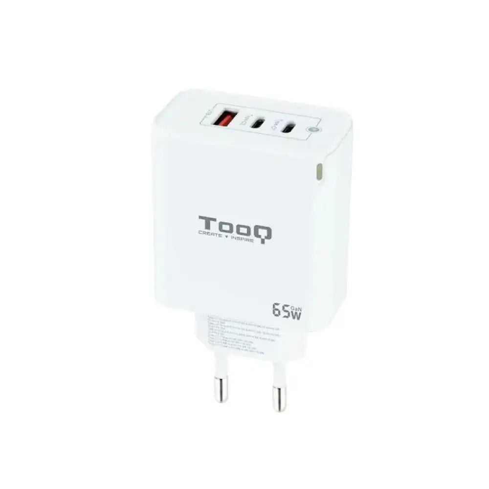 TooQ TQWC-GANQC2PD65WT Cargador de Pared 2xUSB-C/USB 2.0 65W Blanco