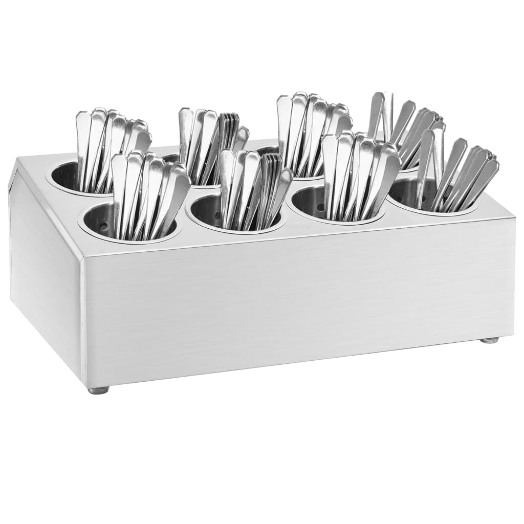 vidaXL Soporte para Cubiertos Acero Inoxidable Taco Dimensiones 26.5x30.5x20 cm (cuadrado),  50.5x15x18 cm (rectangular),  63x15x18 cm (rectangular) y mas