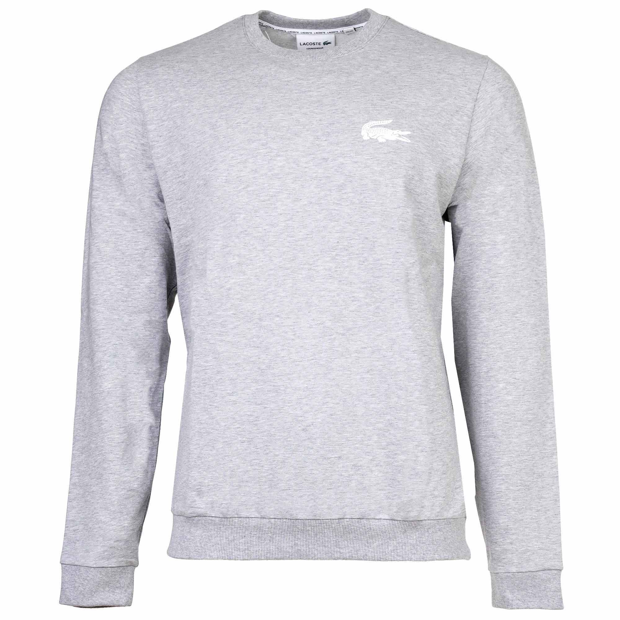 LACOSTE sudadera hombre - estampado logo, loungewear, cuello redondo, mezcla de algodón