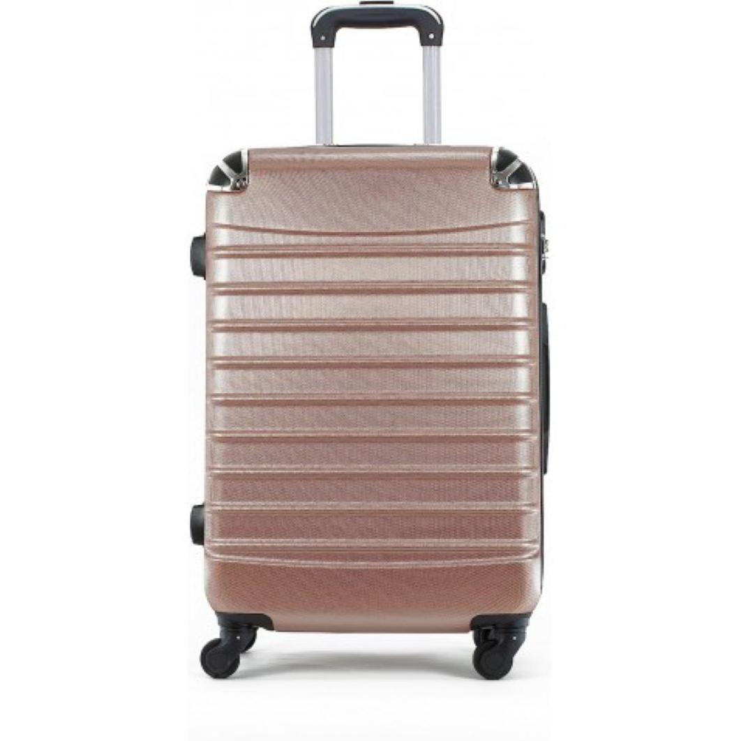 Maleta Mediana Equipaje para Viajar en avión de Bodega 4 Ruedas giratorias 360º Color Oro Rosa 65x44x26cm COSHANO