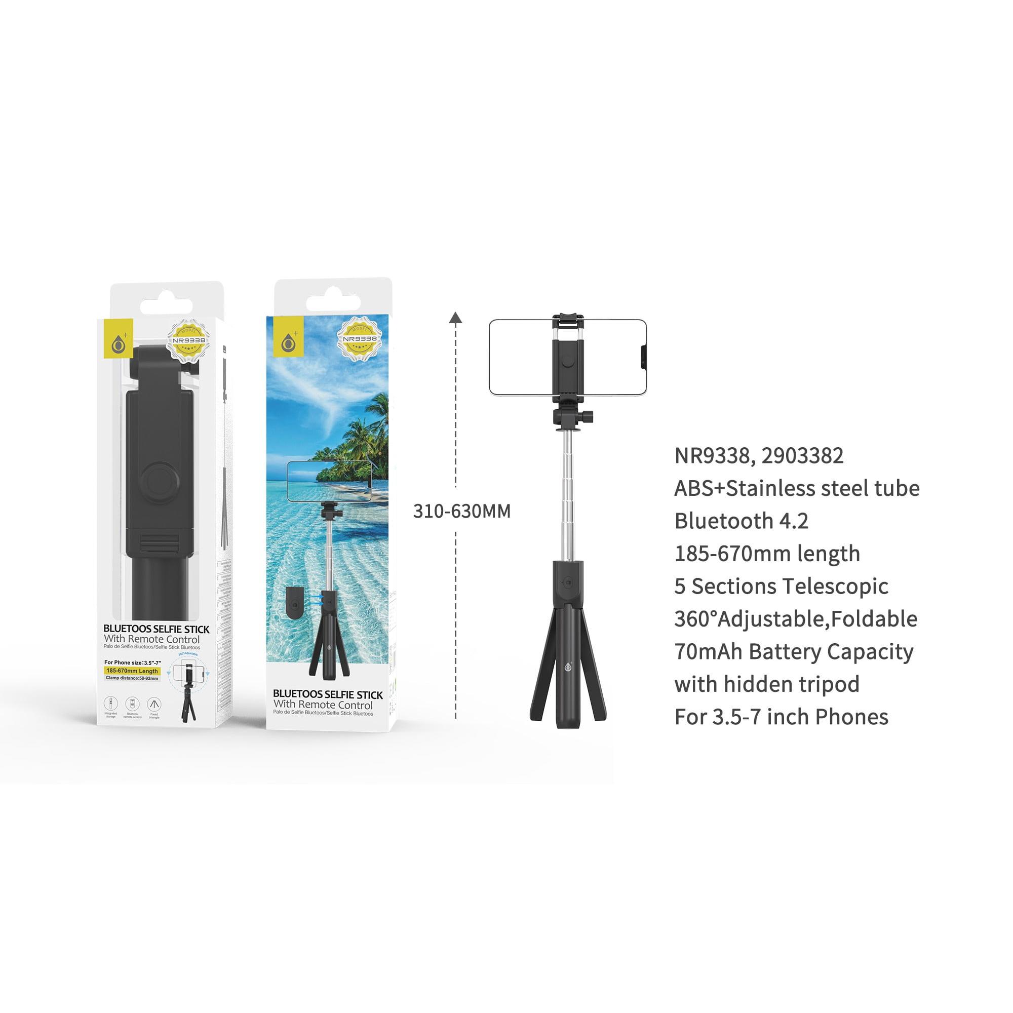 Palo Selfie NR9478 RS Palo Selfie con Tripode flexible 360°, Bluetooth  Incluye mando, Para movil 4-7 Pulgadas, B - Fundas personalizas para Móvil