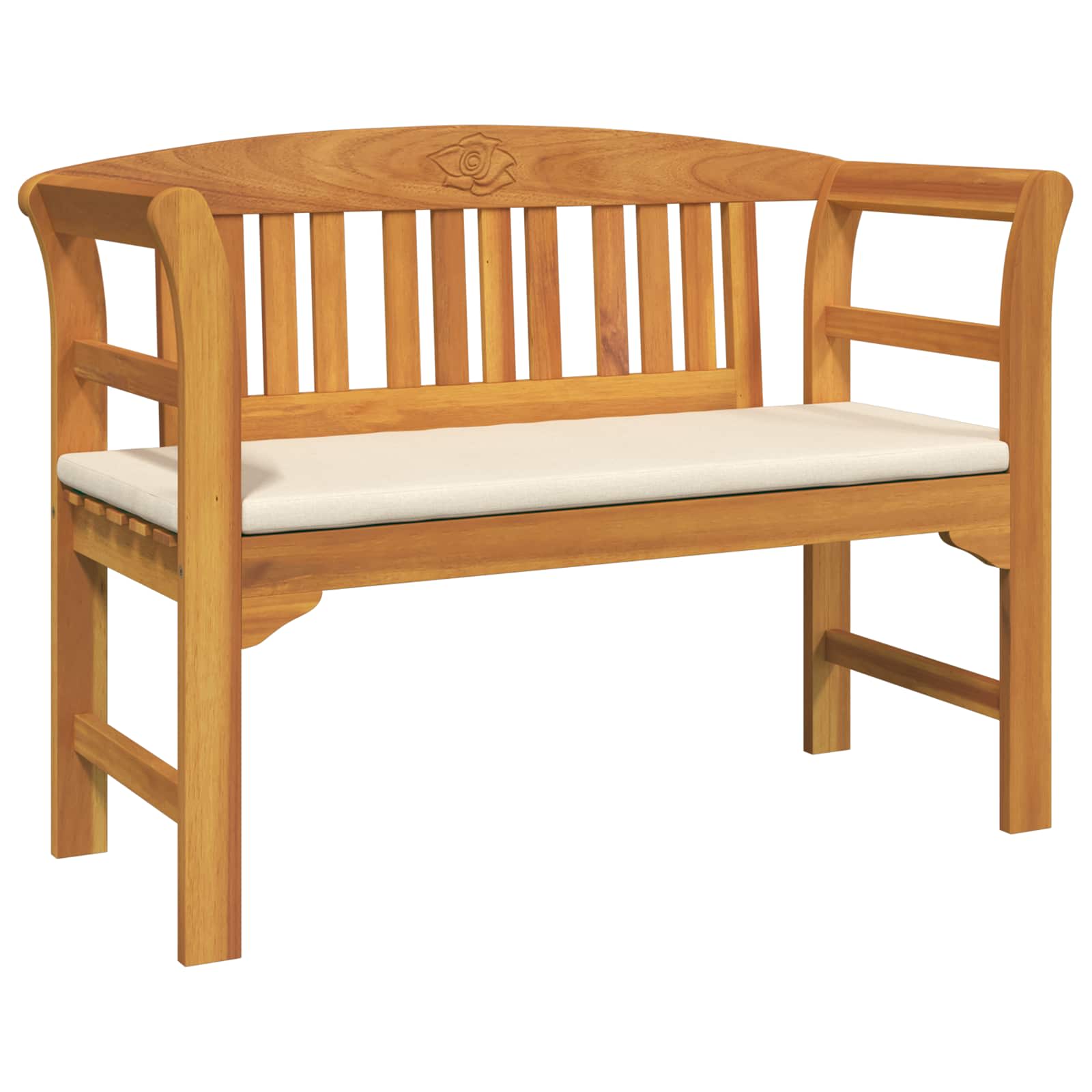 vidaXL Banco de Rosa con cojín Natural 114 x 46 x 82,5 cm