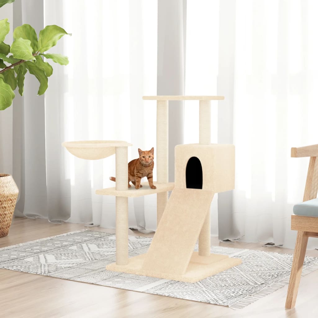 vidaXL Rascador para gatos con postes de sisal 82 cm Color Crema,  Gris claro,  Gris oscuro y mas