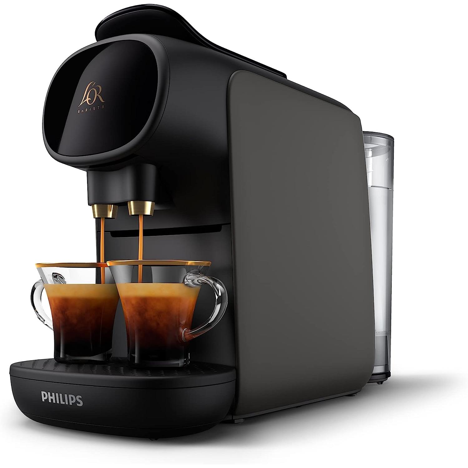 Philips Home Appliances - Philips L'Or Barista Sublime Cafetera Express de Cápsulas 19 Bares de Presión, Máquina de Café, Reconocimiento de Cápsula Doble, 1 o 2 Tazas, Bandeja de Goteo Ajustable - Color: Negro - LM9012/20