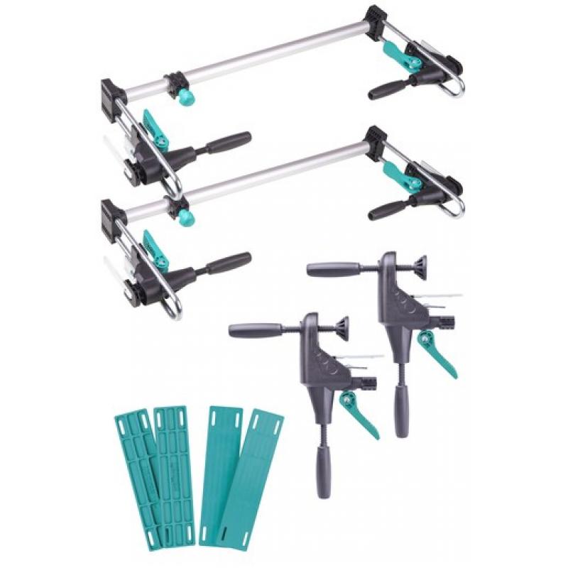 Wolfcraft PRO, Kit de montaje de marco de puerta, Plata/Verde