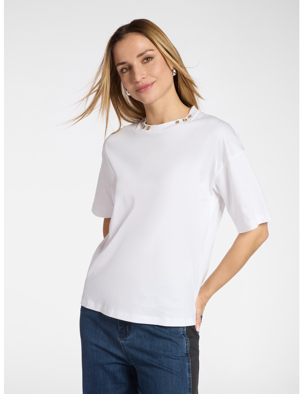 Elena Mirò - Camiseta con aplicaciones Monogram