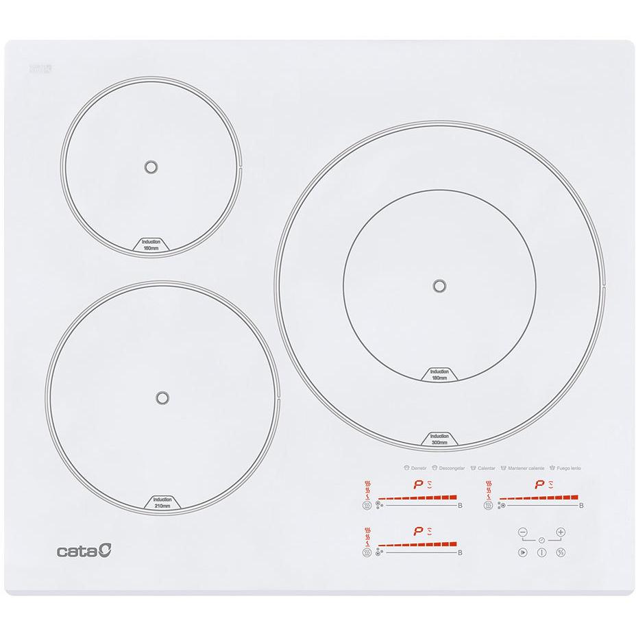 VITROCERAMICA INDUCCION CATA INSB 6030 WH 3 ZONAS COCCION ANCHO 59 CM