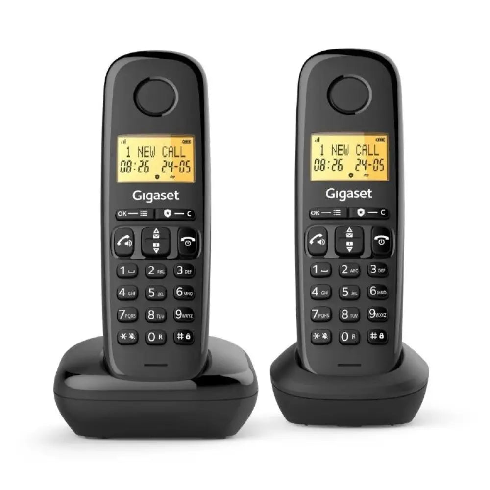 Teléfono inalámbrico Gigaset Basic 100 DUO negro manos libres y bloqueo de llamadas