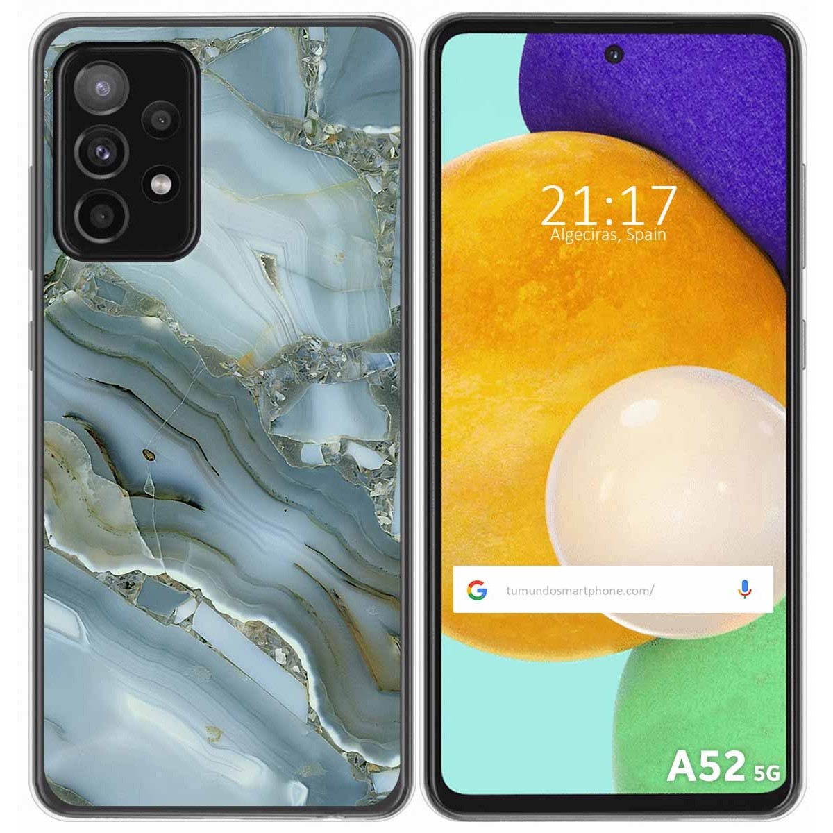 Tumundosmartphone Funda Gel Tpu para Samsung Galaxy A52 / A52 5G / A52s 5G diseño Mármol 09 Dibujos
