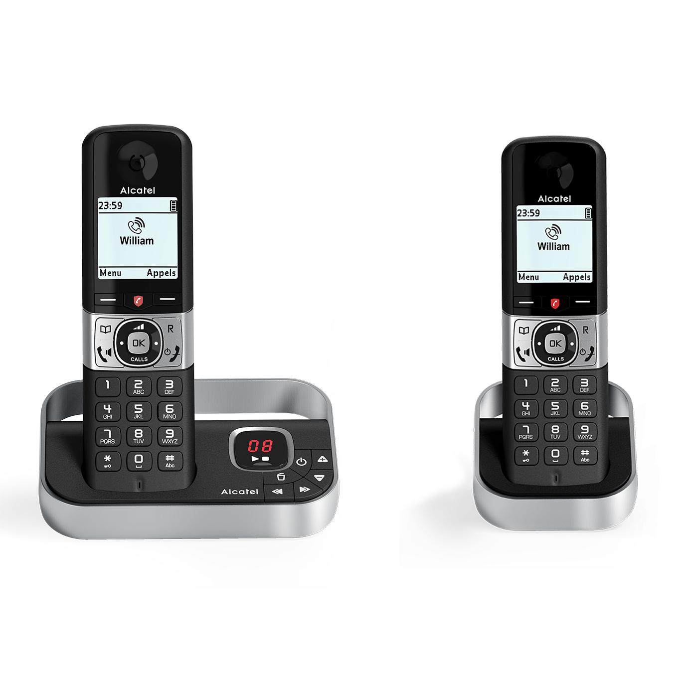 Alcatel F890 Voice Duo zwart Teléfono DECT Identificador de llamadas Negro, Plata