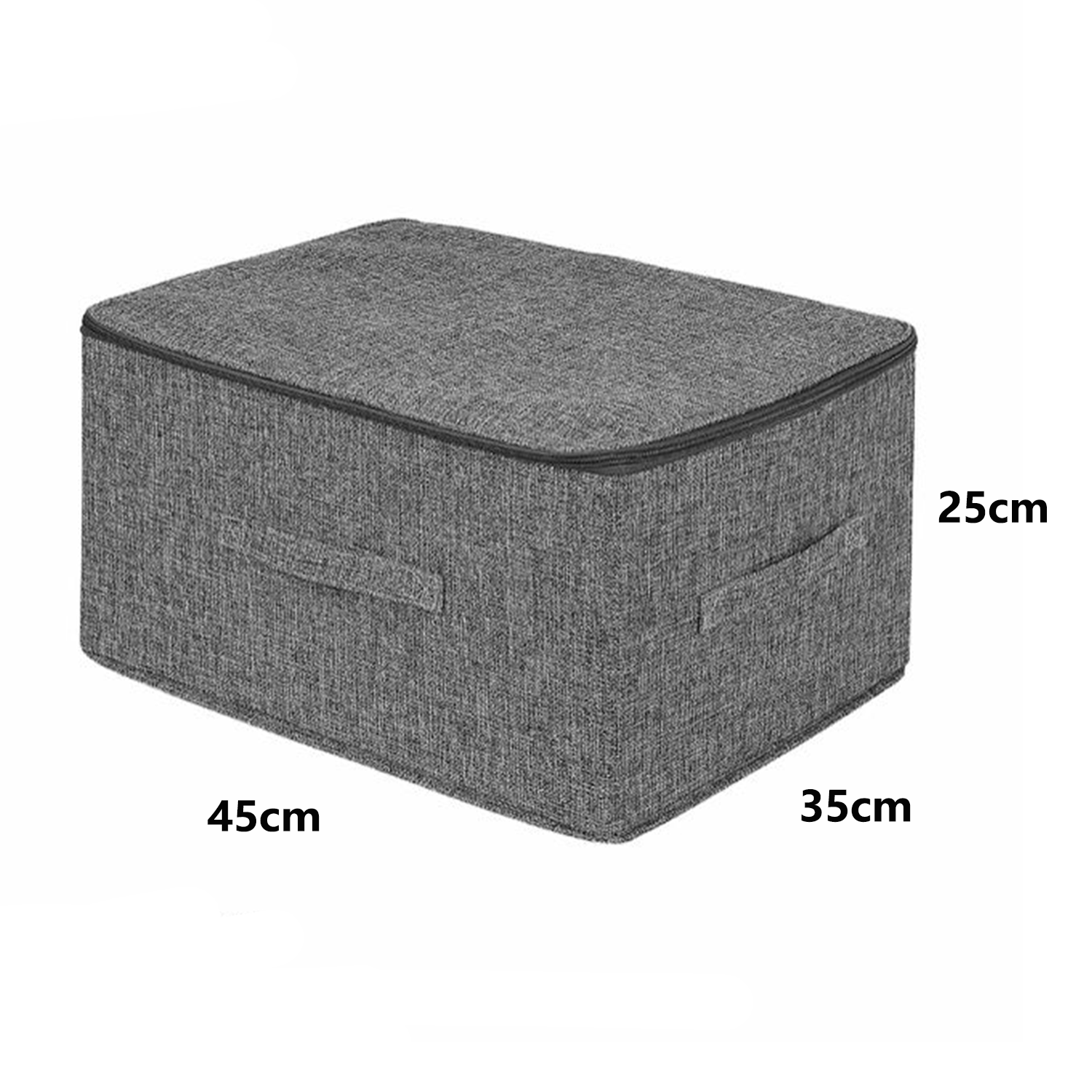 GREATOYAR Caja de Almacenamiento con Tapa con Cremallera, Caja de almacenamiento con Asas, Caja Organizador, Tapa plegable, Tela de Lino, Cubos para el Hogar, Cesta, Armario, Ropa, Juguetes, Gris, 30x30x30/38x26x15/45x35x25/49x37x30cm