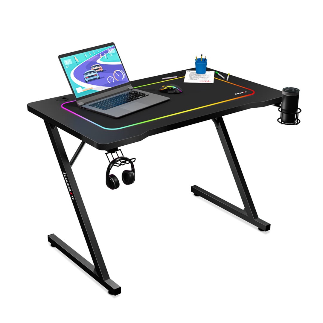 Escritorio Gaming Huzaro Hero 1.8 Negro - Mesa Rectangular