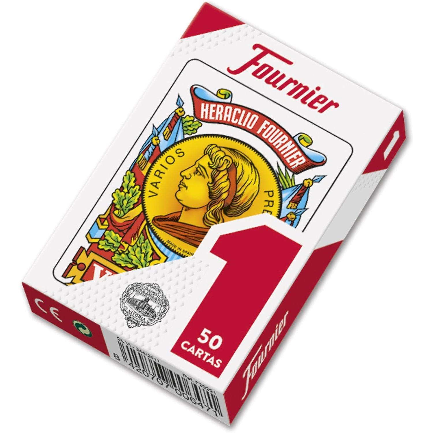 Baraja 50 Cartas - Nº 1 - Caja de Carton - Baraja Española Fournier de 50 Cartas - Packs de 4, 2 o 1 Baraja