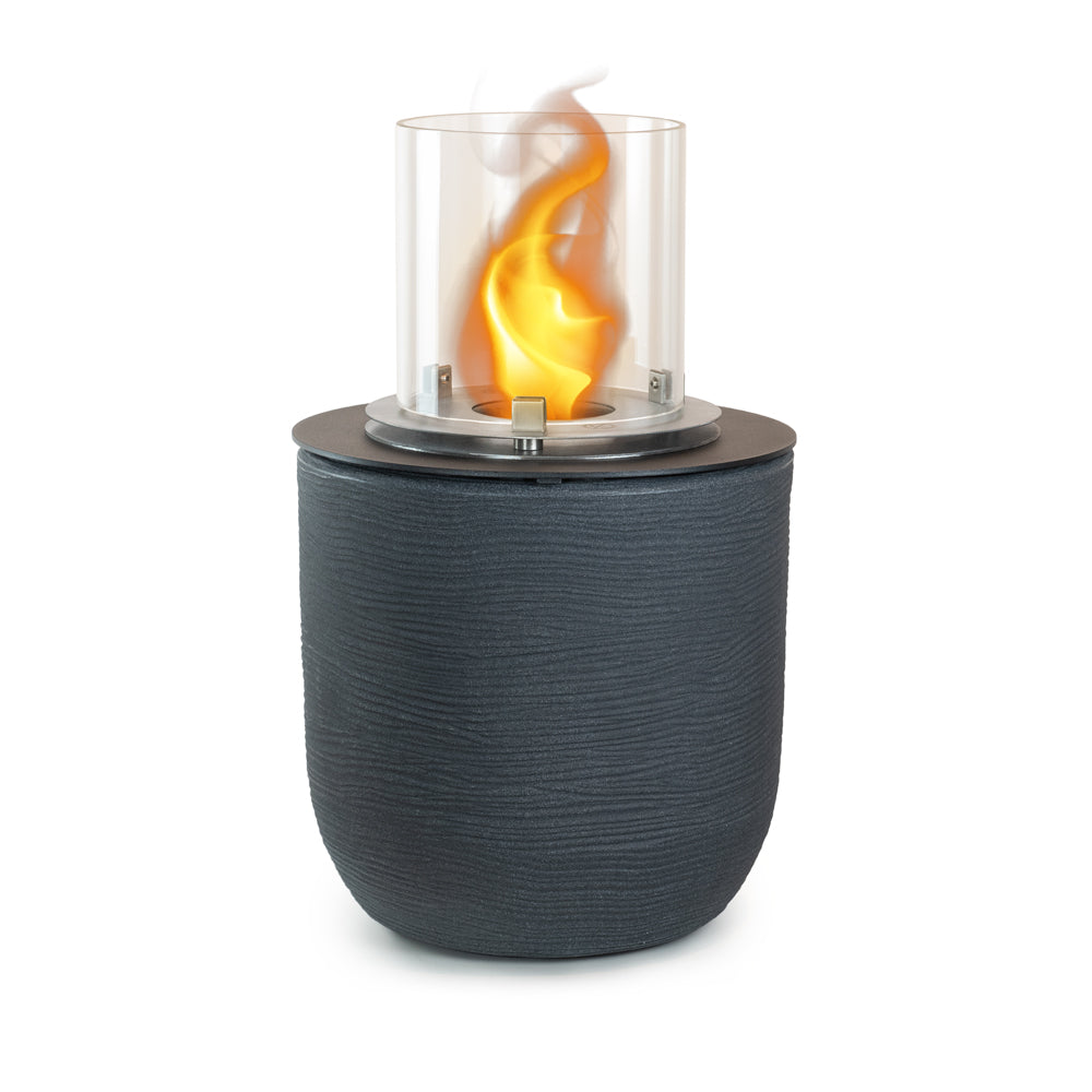 Chimenea de Bioetanol brasero de Jardín Para interior y exterior RAFFAELLO Hierro Fundido Gris D.35 X H55