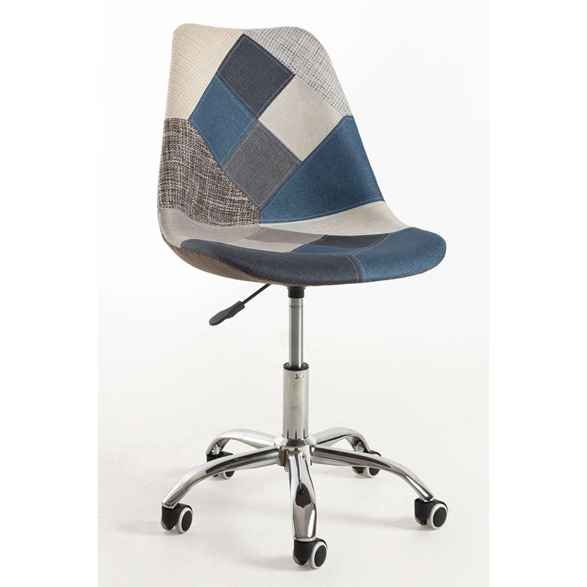 Regalos Miguel - Silla de Oficina Neo Patchwork en Patchwork Blue - Máxima Ergonomía - Ideal para Escritorio y Gaming