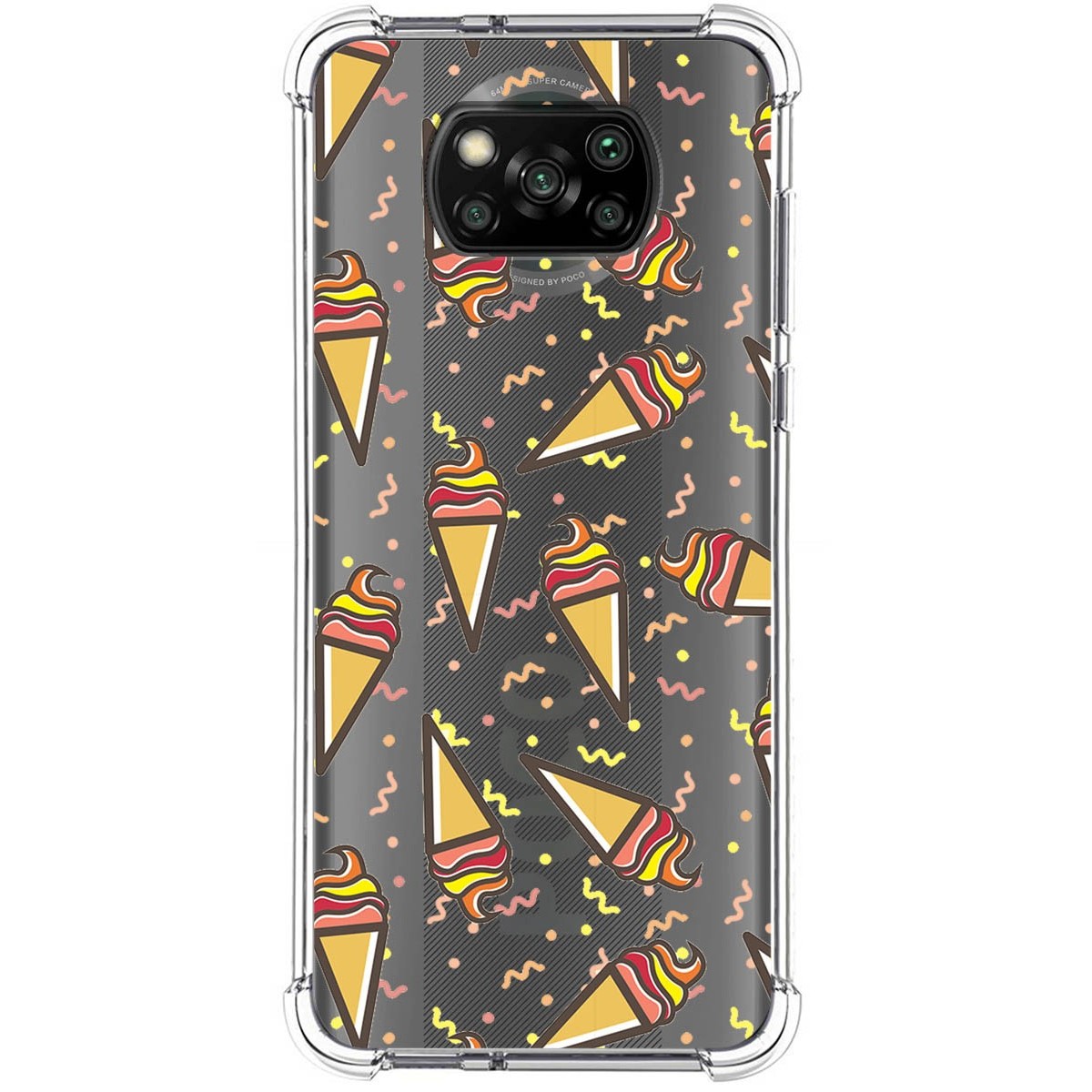 Tumundosmartphone Funda Silicona Antigolpes para Xiaomi POCO X3 NFC / X3 Pro diseño Helados Dibujos