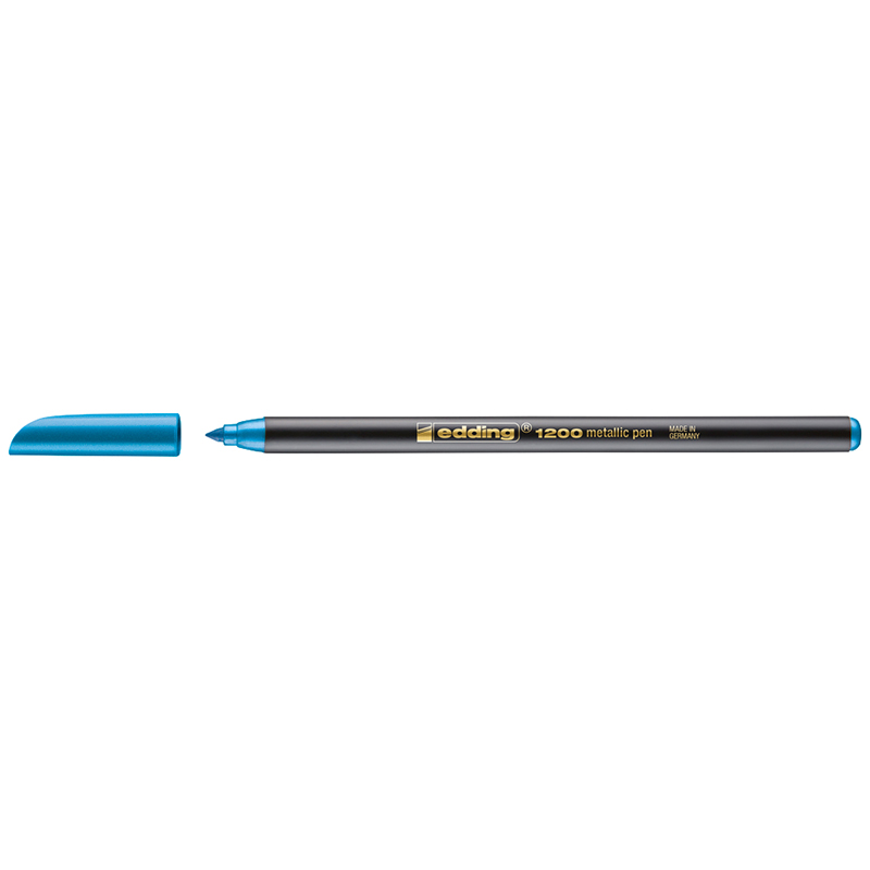 Pack 10 Unidades Edding 1200 Rotulador - Punta Redonda - Trazo 1mm - Tinta con Base de Agua - Color Azul Metalizado
