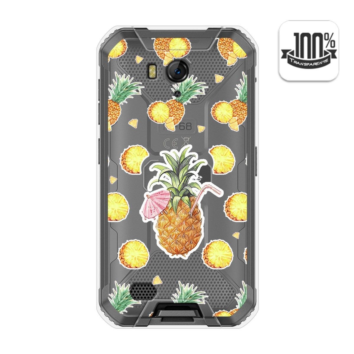 Tumundosmartphone Funda Gel Transparente para Ulefone Armor X6 diseño Piña Dibujos