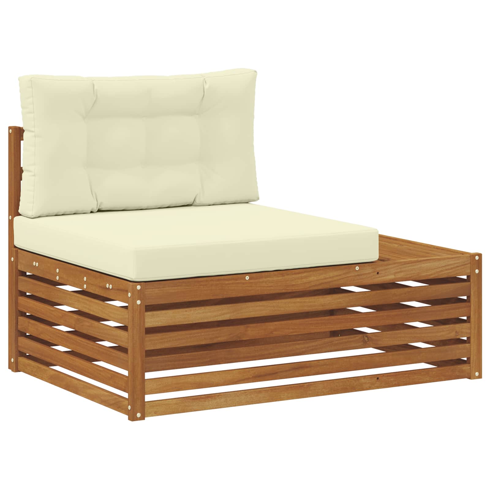 vidaXL Sofá modular de exterior con cojín Natural 115 x 83 x 73 cm