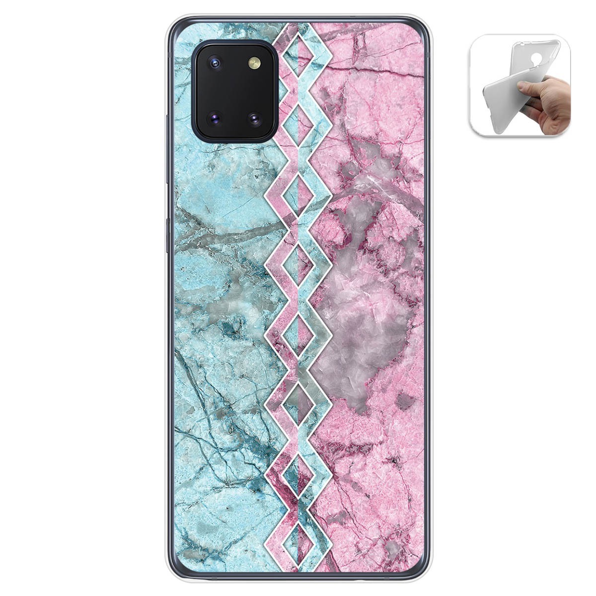 Tumundosmartphone Funda Gel Tpu para Samsung Galaxy Note 10 Lite diseño Mármol 08 Dibujos