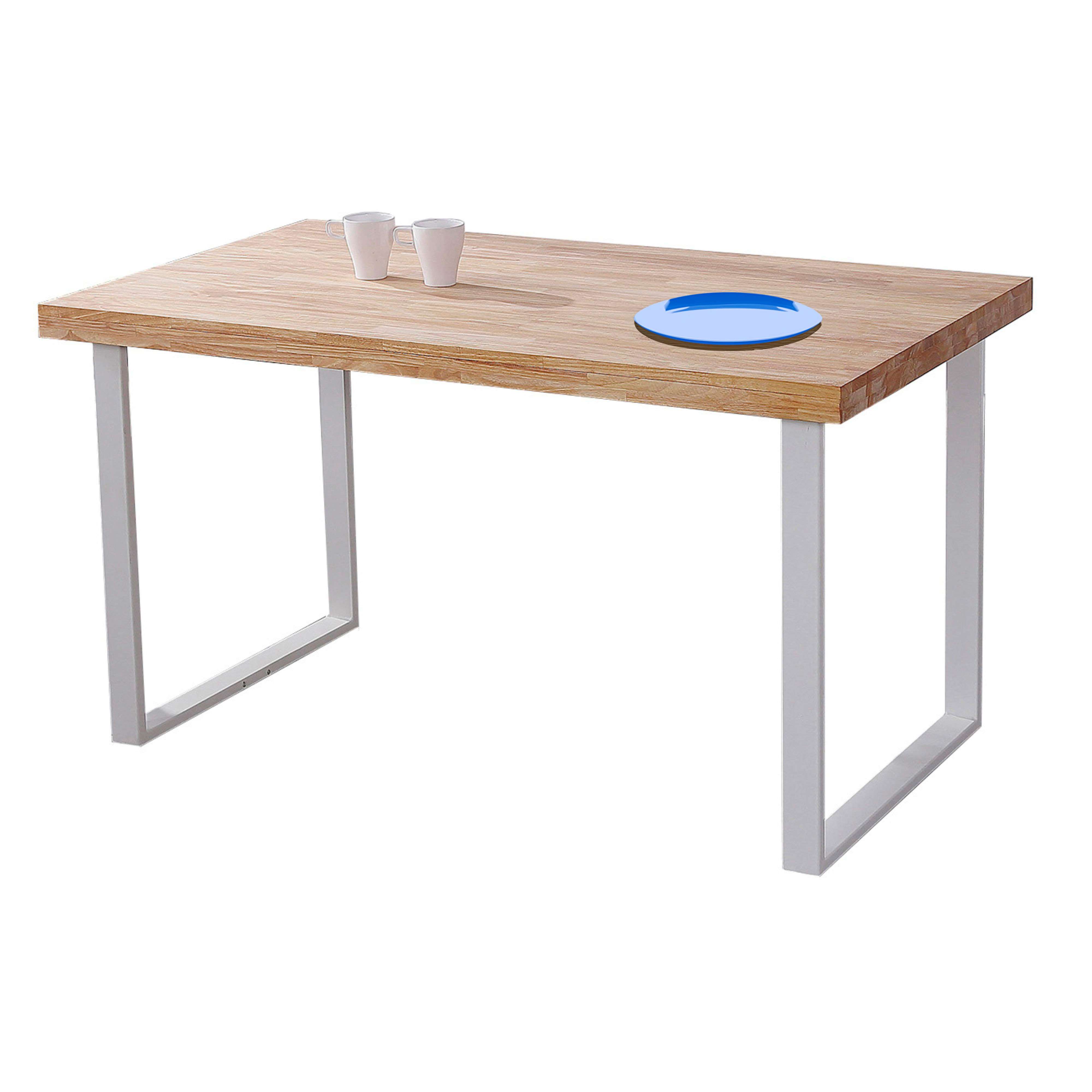 Miroytengo Mesa Fija Nature En Roble Nordish Y Blanco 140x80 cm De Comedor