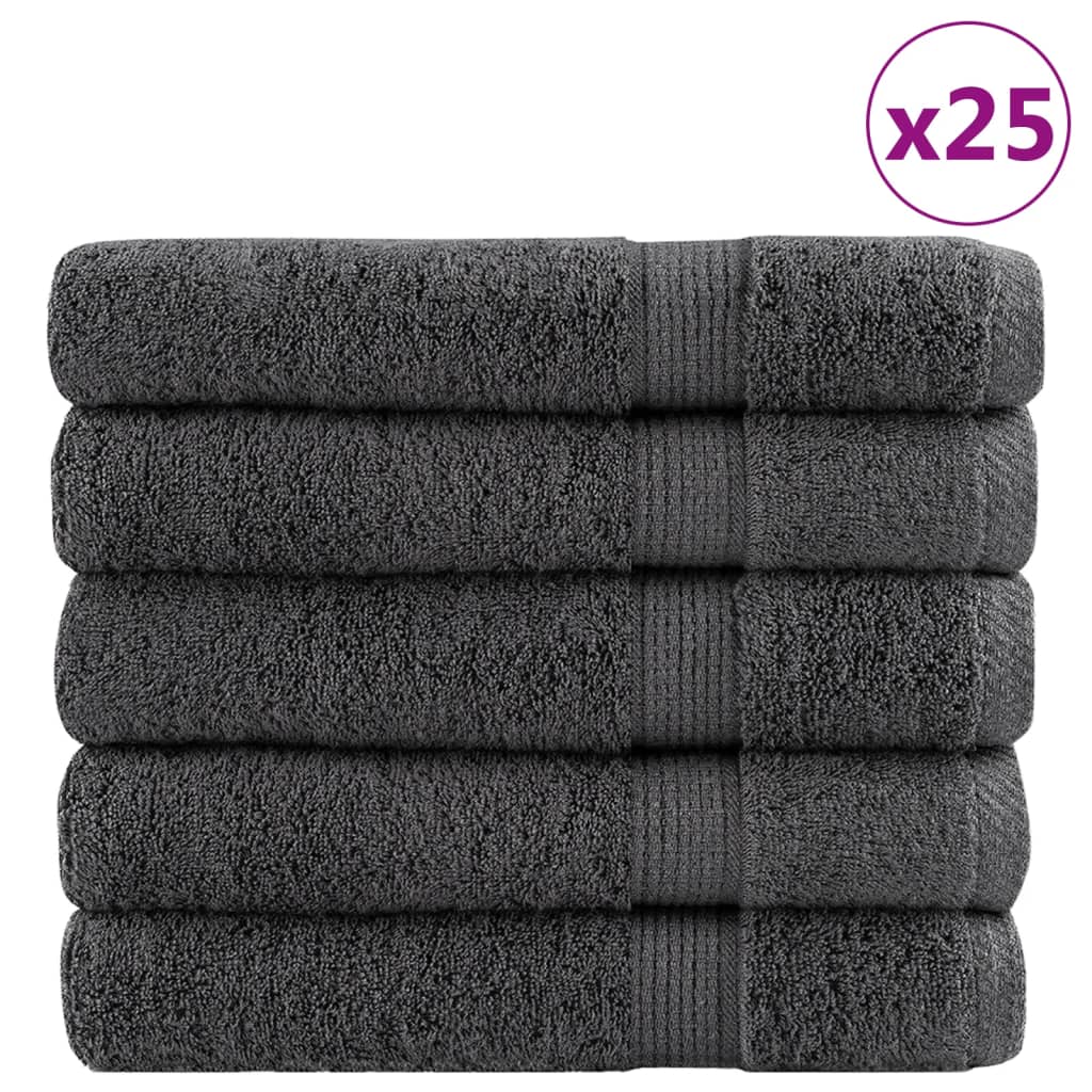 vidaXL Toallas de sauna 25 uds 100% algodón 80x200 cm 600 gsm toalla Color Blanco,  Antracita, y mas