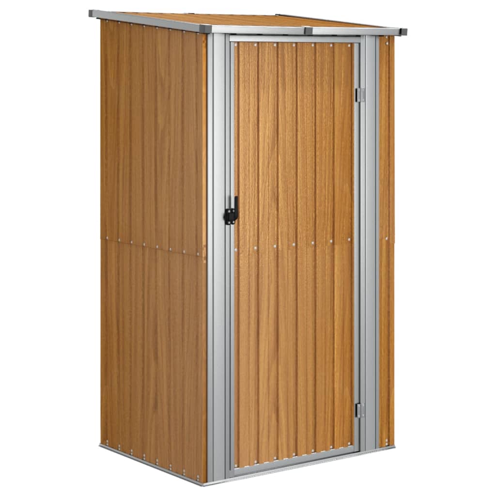vidaXL Caseta de jardín marrón 118,5x97x209,5 cm acero galvanizado