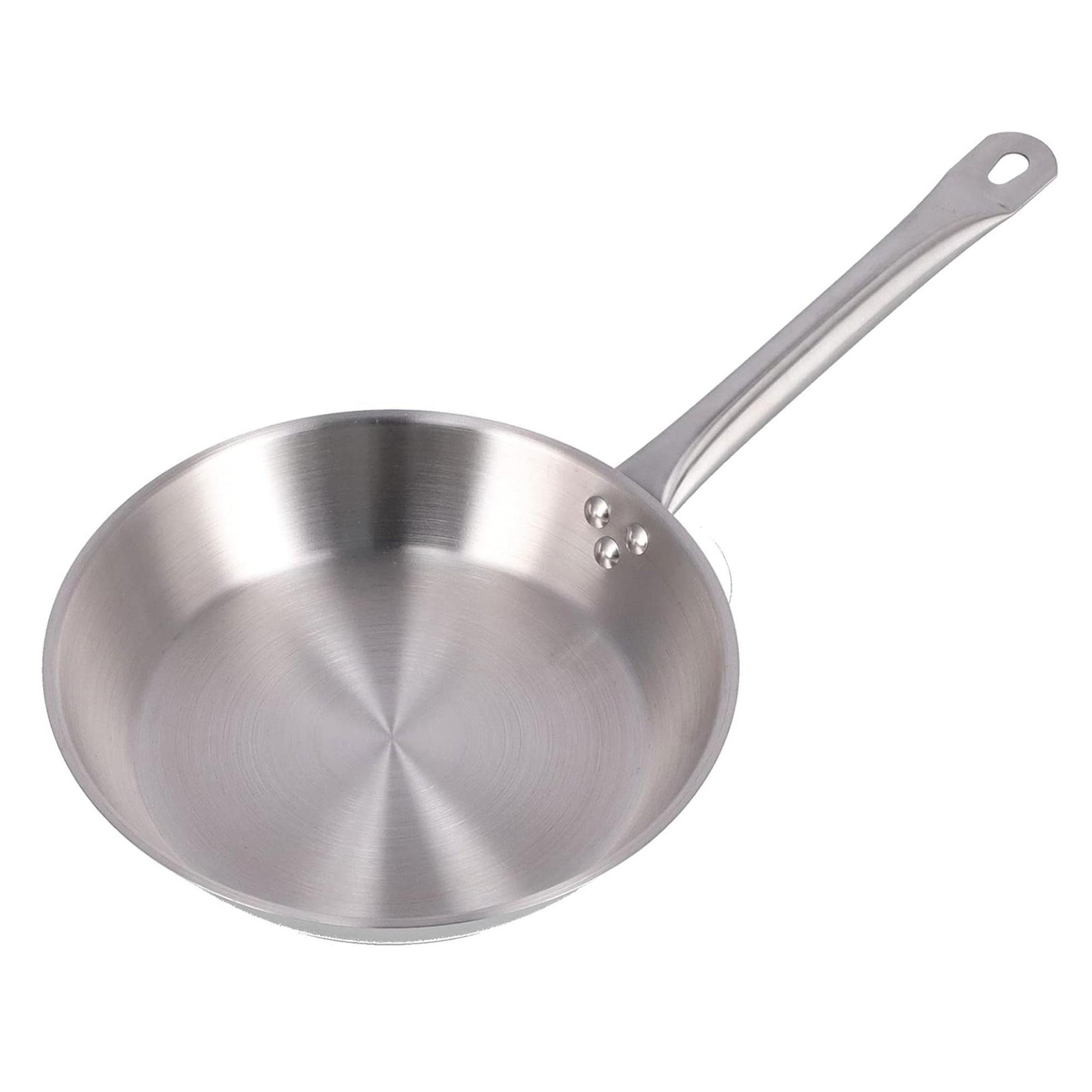 Wellhome Sartenes de Acero Inoxidable 20 a 34 cm, Aptas para Inducción, Sin Antiadherente, Ecológicas y Saludables, Ideales para Cocinas Sostenibles en color gris cromado (REGALO CON PACK DE 20,24,28 cm)