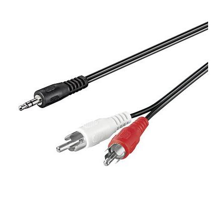 Cable de Audio Goobay 3.5mm ST Macho a 2 RCA Macho 3m - Conexión para Dispositivos de Audio y Sistemas Estéreo