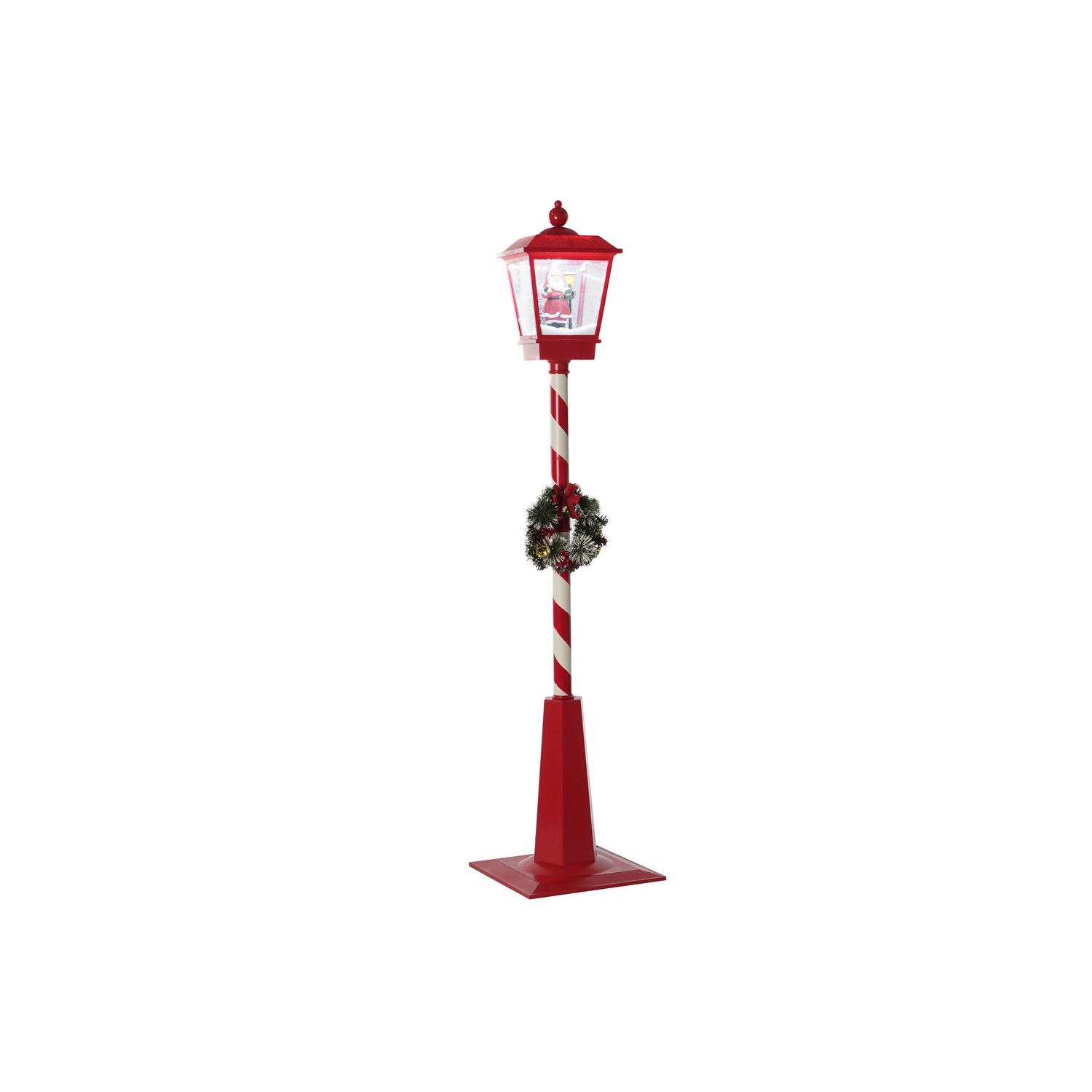 Farola Led Metal 30X30X180 Dc4.5V Rojo, Decoracióna de navidad para todos los hogares, Navidad Tradicional