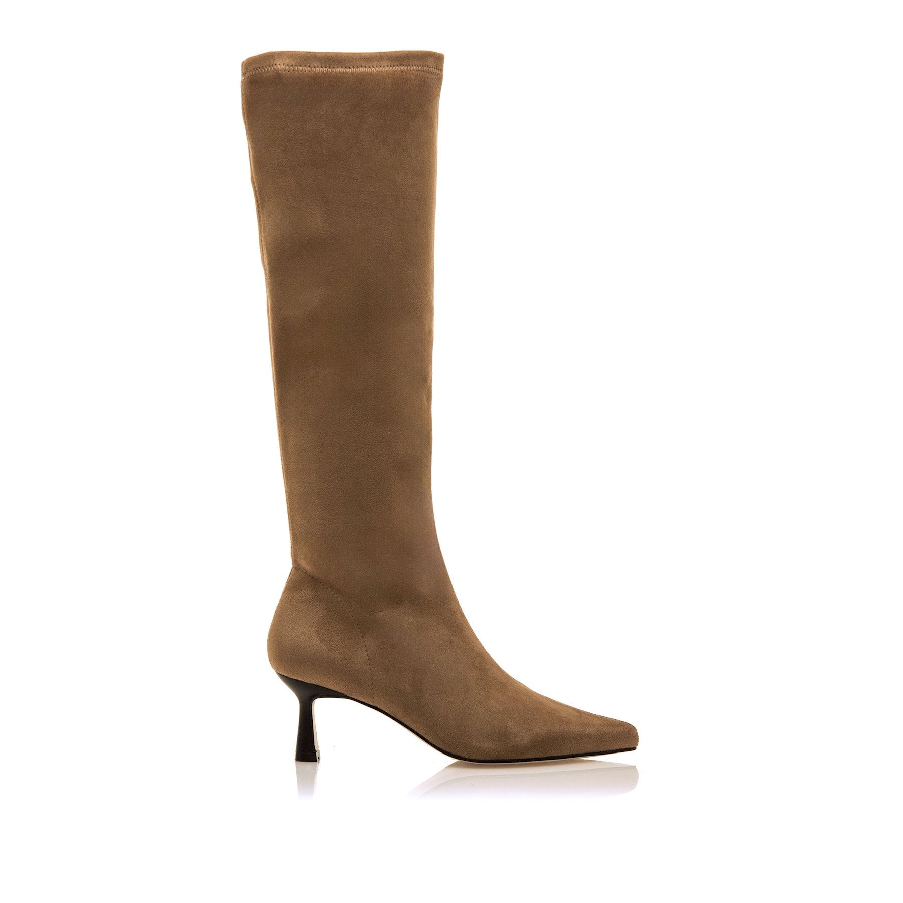 Mustang-MTNG botas de tacón mujer ninette beige con cierre cremallera y tipo de puntera afilada