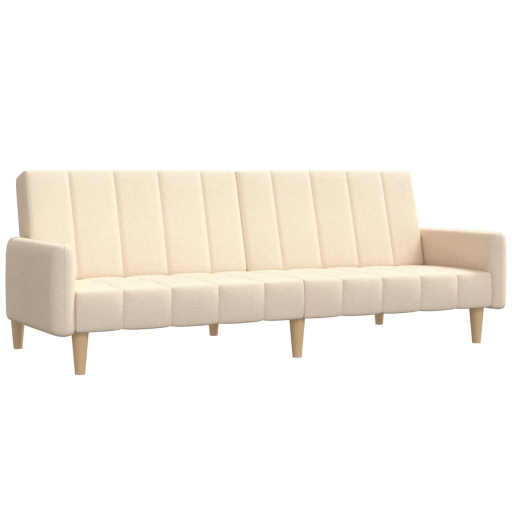 vidaXL Sofá cama de 2 plazas tela color crema