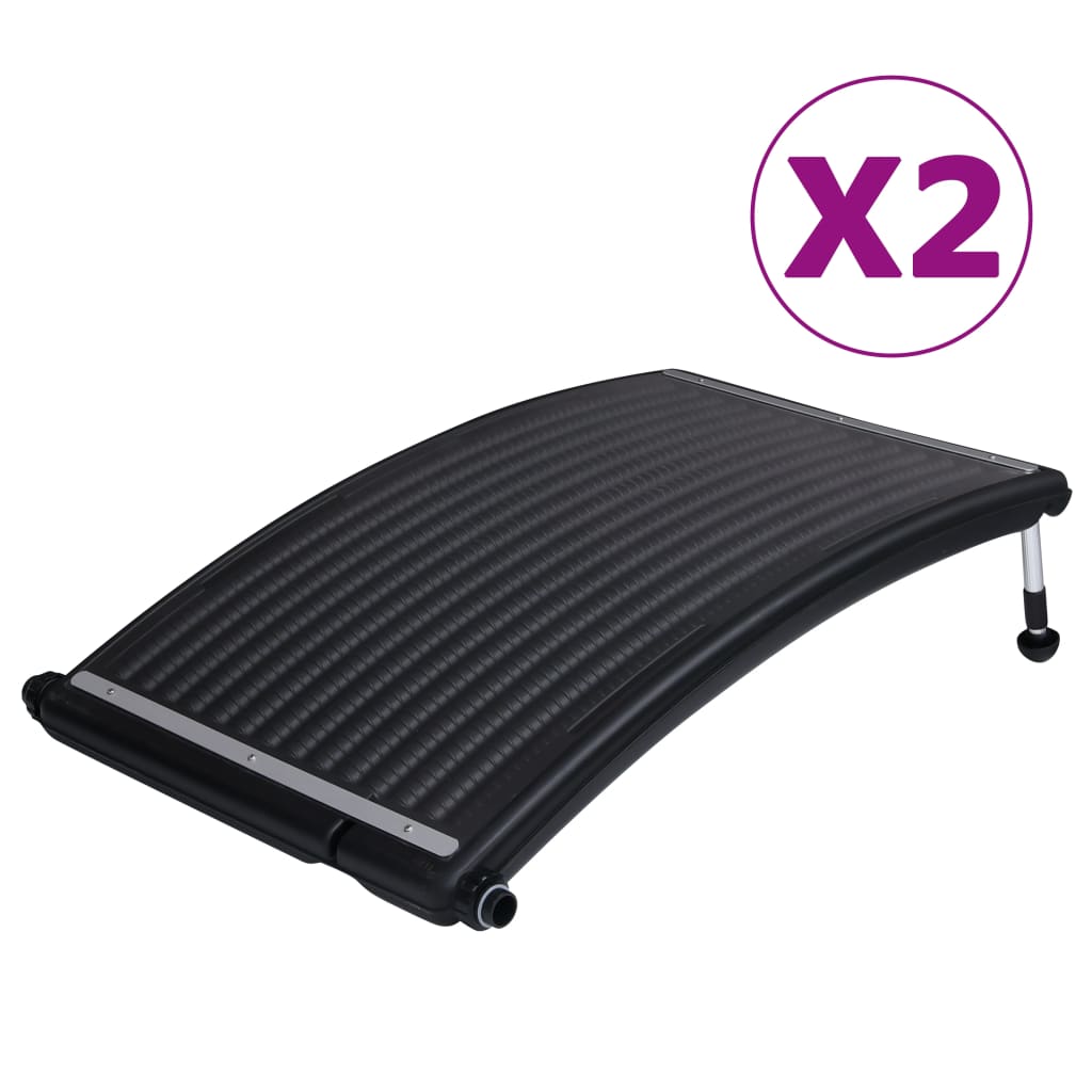 vidaXL Paneles Calefactores Solares de Piscina Curvada (2 unidades) Agua Calentador Dimensiones 72.5 x 46 cm, 110 x 65 cm