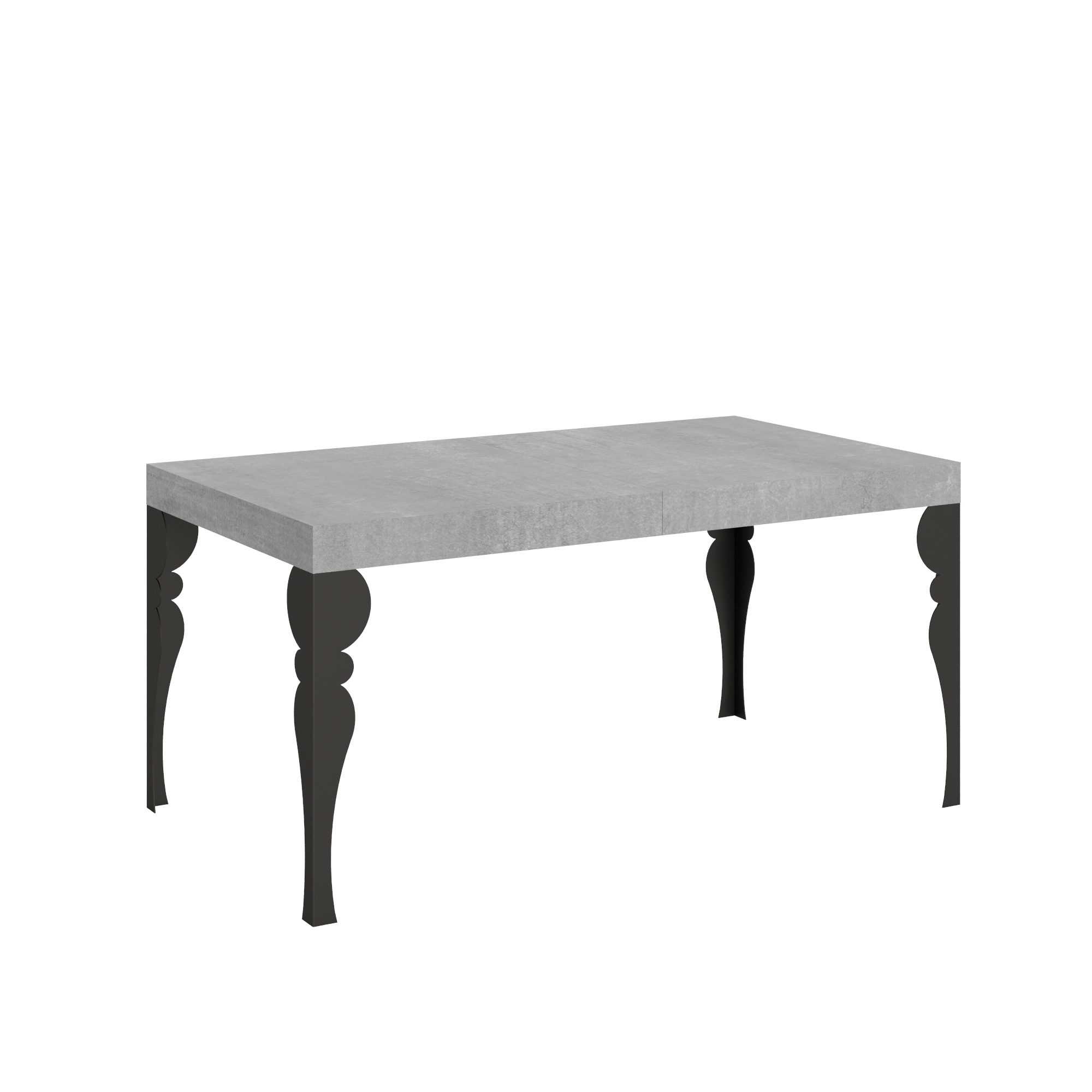 Mesa extensible 90x160/420 cm Paxon Estructura de cemento Antracita - Itamoby