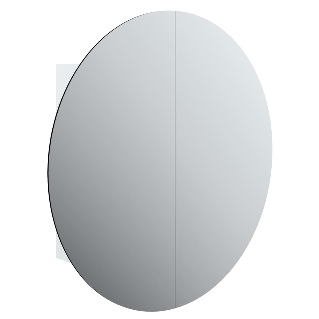 vidaXL Armario de baño con espejo redondo y LED 54x54x17,5 cm en color Gris/Blanco/Marrón y más | almacenamiento funcional diseño moderno para baño dormitorio sala